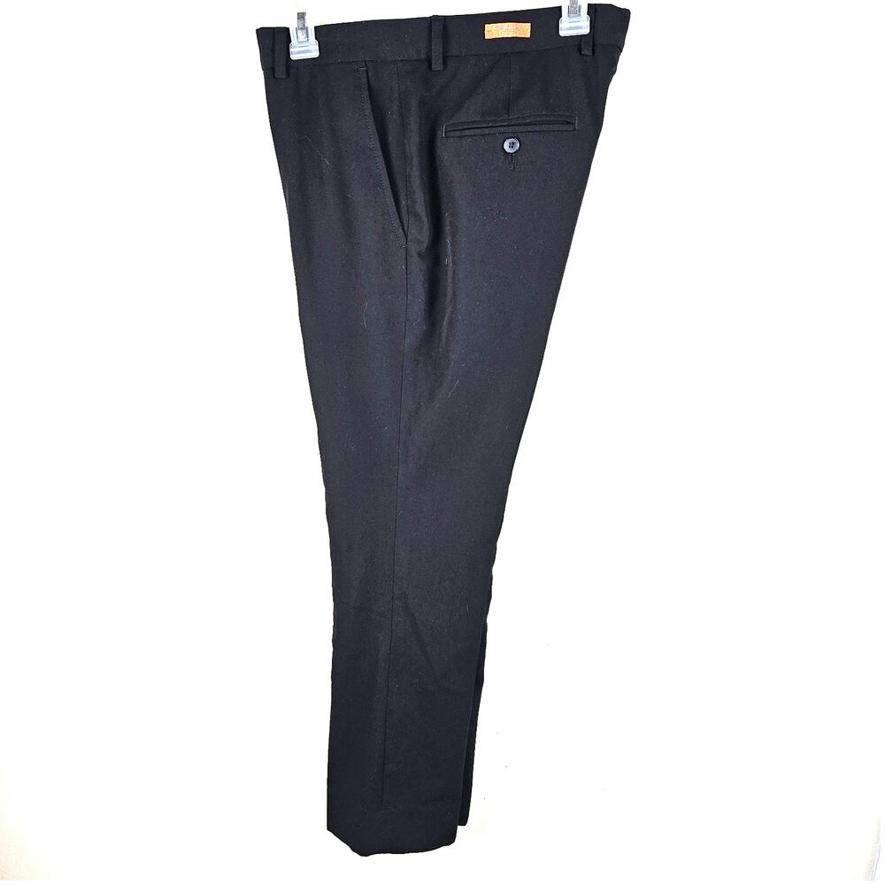 Egara Dress Pants Men's 31X28 FIT 33X28 Black Slim Fit Flat Front Stretch Slacks